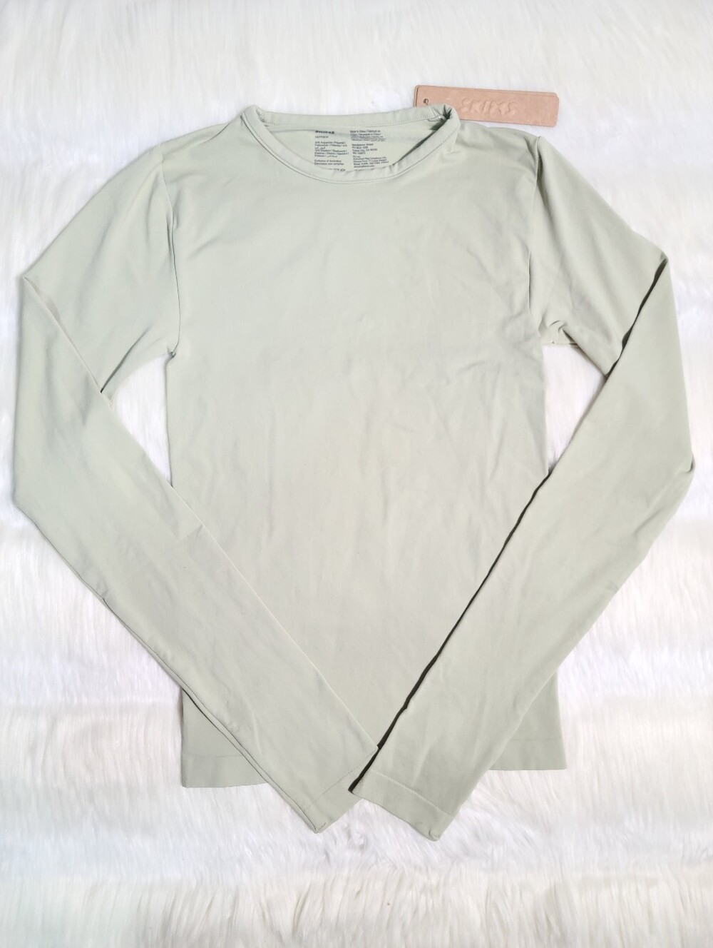 SKIMS Soft Smoothing Seamless Long Sleeve Top T-shirt Green Elm Women XS NEW